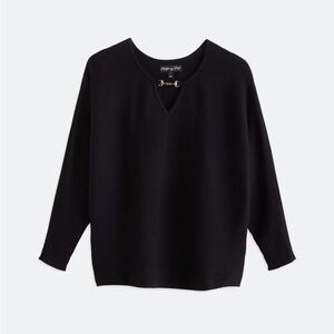 Oversized Ribbed Keyhole Sweater